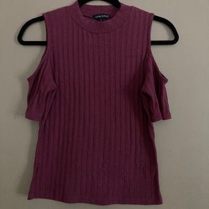 Kendall & Kylie maroon high neck tight top